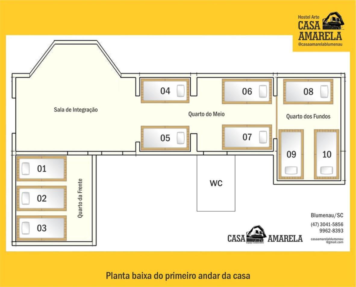 Casa Amarela Blumenau Hospedagem Alternativa Hostel Luaran gambar